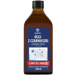 Myvita Olej z czarnuszki z polskich nasion + witamina D3 2000IU 500ml cena 114,90zł