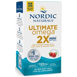 Nordic Naturals Ultimate Omega 2X Mini 1120mg (Koncentrat omega-3 TRUSKAWKA) 60kapsułek cena 144,50zł
