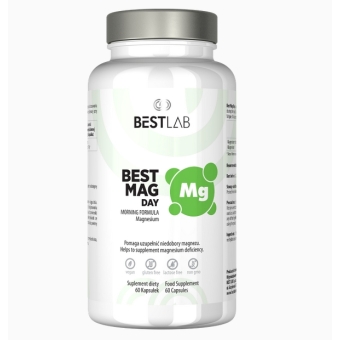 BestLab BestMag Day magnez na dzień jabłczan magnezu 60kapsułek cena 59,42zł