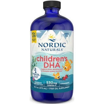 Nordic Naturals Children's DHA 530mg (Kwasy Omega-3 + DHA + EPA TRUSKAWKA) 473ml cena 189,90zł