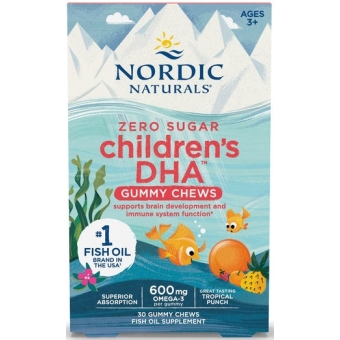 Nordic Naturals Children's DHA Gummies 600mg (Kwasy omega-3 + DHA + EPA OWOCE TROPIKALNE) 30sztuk cena 94,30zł