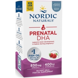 Nordic Naturals Prenatal DHA 830mg + 400IU D3 (Kwasy omega-3 + DHA + EPA + D3 TRUSKAWKA) 90kapsułek cena 119,90zł