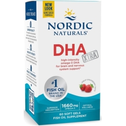 Nordic Naturals DHA Xtra 1660mg (Kwasy omega-3 + DHA TRUSKAWKA) 60kapsułek cena 129,90zł