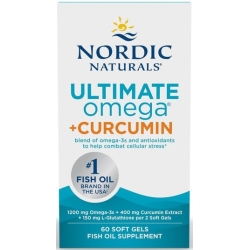 Nordic Naturals Ultimate Omega + Curcumin 1200mg (Kwasy omega-3 + Kurkumina + Glutation) 60kapsułek cena 208,50zł