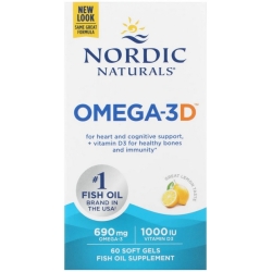 Nordic Naturals Omega-3D 690mg + 1000IU D3 (Kwasy omega-3 + Witamina D3 CYTRYNA) 60kapsułek cena 85,50zł