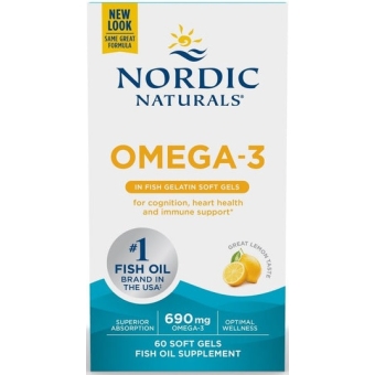 Nordic Naturals Omega-3 Fish 690mg (Kwasy omega-3 CYTRYNA) 60kapsułek cena 80,90zł