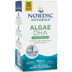 Nordic Naturals Algae DHA 500mg (Kwasy omega-3 + DHA) 60kapsułek cena 121,10zł