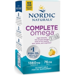 Nordic Naturals Complete Omega Xtra 1360mg + 76mg GLA (Kwasy omega-3 + GLA CYTRYNA) 60kapsułek cena 126,90zł