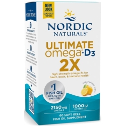 Nordic Naturals Ultimate Omega 2X 2150mg + 1000IU D3 (Kwasy omega-3 + wit. D3 CYTRYNA) 60kapsułek cena 214,90zł