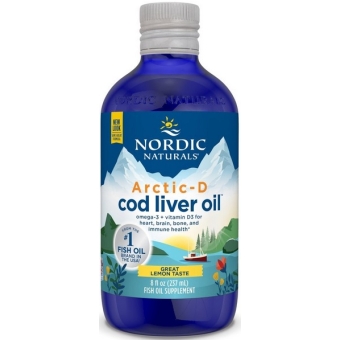 Nordic Naturals Arctic-D Cod Liver Oil (Kwas omega-3 + Witamina D3 dodana do oleju z ryb CYTRYNA) 237ml cena 123,50zł
