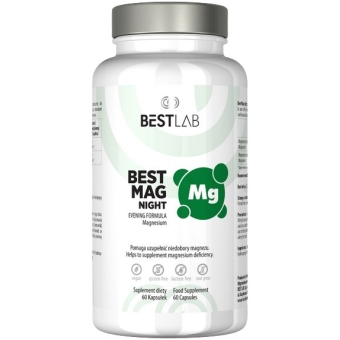BestLab BestMag Night magnez na noc jabłczan magnezu 60kapsułek cena 69,90zł