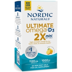 Nordic Naturals Ultimate Omega 2X mi 1120mg + 1000IU D3 (Kwasy omega-3 + wit. D3 CYTRYNA) 60kapsułek cena 147,80zł