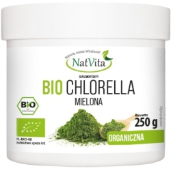 Natvita Chlorella mielona BIO proszek 250g cena 58,85zł