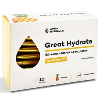 Aura Herbals Great Hydrate Elektrolity ananas saszetki 10sztuk cena 8,90zł