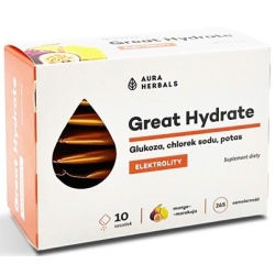 Aura Herbals Great Hydrate Elektrolity mango-marakuja saszetki 10sztuk cena 8,90zł