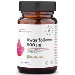 Aura Herbals Kwas foliowy 800µg Quatrefolic® 60kapsułek cena 31,60zł