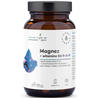 Aura Herbals Magnez + Witamina B6 (P-5-P) 60kapsułek cena 26,95zł