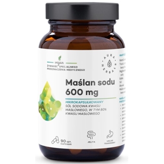 Aura Herbals Maślan sodu mikrokapsułkowany 600mg 90kapsułek cena 36,50zł