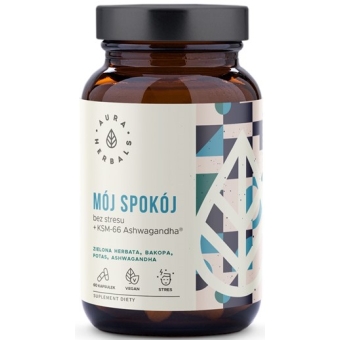 Aura Herbals Mój Spokój (Bez stresu + KSM-66 Ashwagandha) 60kapsułek cena 32,90zł