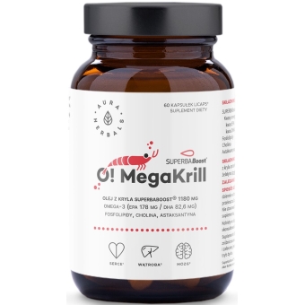 Aura Herbals OMegaKrill Olej z kryla 1180mg 60kapsułek cena 60,50zł