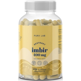 Pure Lab Ekstrakt z imbiru 400mg 170kapsułek cena 30,50zł