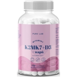 Pure Lab Witaminy K2MK7 + Witamina D3 + Wapń 130kapsułek cena 35,50zł