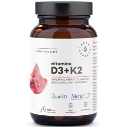 Aura Herbals Witamina D3 2000IU + K2 90kapsułek cena 34,90zł
