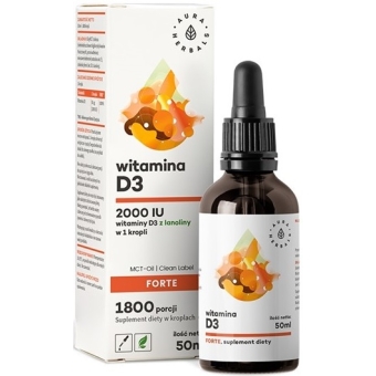 Aura Herbals Witamina D3 2000IU FORTE MCT krople 50ml cena 26,15zł