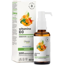Aura Herbals Witamina D3 2000IU VEGAN krople 50ml cena 30,50zł