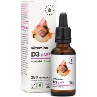 Aura Herbals Witamina D3 Baby 400IU krople 30 ml cena 15,00zł