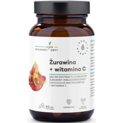 Aura Herbals Żurawina 800 mg + Witamina C 60kapsułek cena 26,80zł