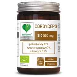 BeOrganic Cordyceps BIO 500mg 50kapsułek cena 49,99zł