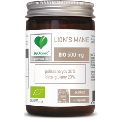 BeOrganic Lion's Mane BIO 500mg 50kapsułek cena 47,59zł