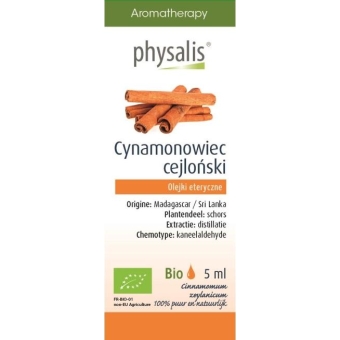 Olejek eteryczny Cynamonowiec cejloński (Cinnamomum zeylanicum) BIO 5 ml Physalis cena 44,35zł