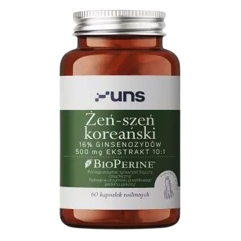 UNS Żeń-szeń koreański + Bioperine 60kapsułek cena 45,95zł