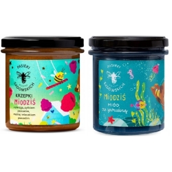 ZESTAW Krzepki Miodziś miód 410g + Miodziś miód ze spiruliną 430g Pasieka Sadowskich cena 69,90zł