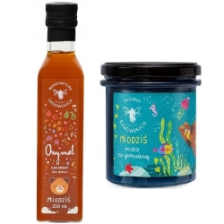 ZESTAW Oxymel dla dzieci łagodny 250ml + Miodziś miód ze spiruliną 430g Pasieka Sadowskich cena 69,90zł