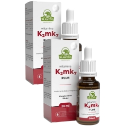 ZESTAW 2X Slavito Witamina K2MK7 200 mcg + Witamina E 15mg w oleju konopnym 20ml PROMOCJA cena 190,00zł