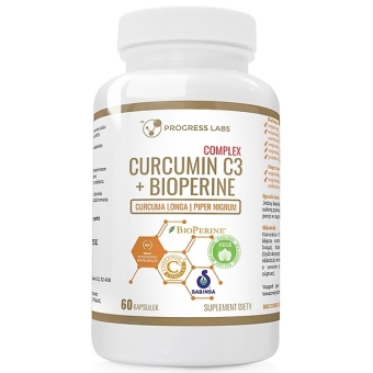Progress Labs Kurkumina C3 + Bioperine 60kapsułek PROMOCJA cena 39,90zł