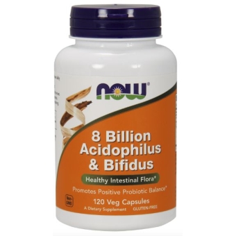 Now Foods Probiotyk Acidofilus i Bifidus 8 miliardów 120kapsułek PROMOCJA cena 69,90zł