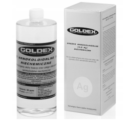 Srebro nanokoloidalne niechemiczne 50 ppm H2O Ag 1 litr Goldex cena 134,00zł