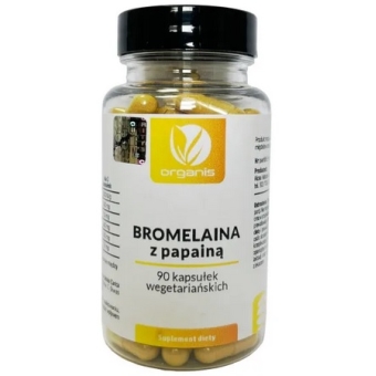 Organis Bromelaina z papainą 90kapsułek cena 84,00zł