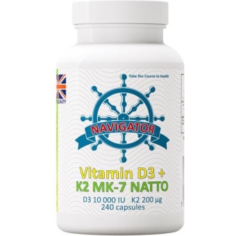 Witamina D3 10000 IU K2 MK-7 Natto 200mcg 240kapsułek Navigator cena 164,90zł