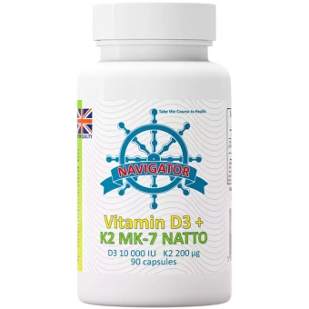 Navigator Witamina D3 10000 IU + K2 MK-7 Natto 200mcg 90kapsułek cena 83,85zł
