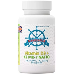 Navigator Witamina D3 10000 IU + K2 MK-7 Natto 200mcg 90kapsułek cena 78,89zł