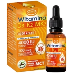 Asepta Witamina D3 K2 MK7 z olejem MCT krople 10ml cena 16,50zł