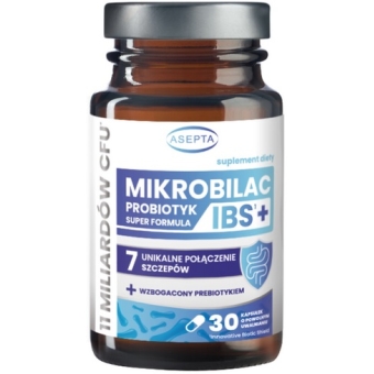 Asepta Mikrobilac IBS+ probiotyk 30kapsułek cena 45,00zł