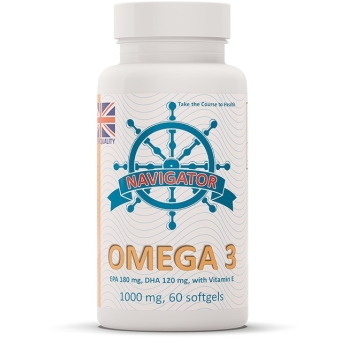 Navigator Omega 3 1000mg (EPA 180mg, DHA 120mg) 60kapsułek cena 29,80zł