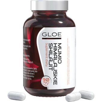 GLOE Mumio himalajskie Shilajit 400mg kwasy fulwowe 90kapsułek cena 48,90zł