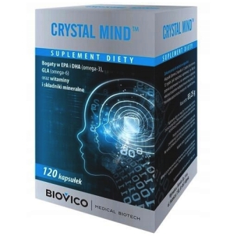 Crystal Mind kwasy Omega 3 EPA Omega 6 DHA witaminy i minerały 120kapsułek Biovico cena 133,90zł